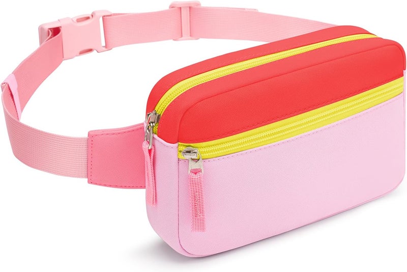 cotmcor Store Valentines Day Gifts for Kids: Fanny Pack Birthday Gift for 5 6 7 8 9 10 11 12 Year Old Teen Girls, Preppy Cute Trendy Stuff Colorblock Crossbody Bag Adjustable Belt Bags for Travel Outdoor - Image 1